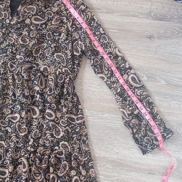 Lucky Brand Black and Tan Long Sleeve Dress - Picture 2 of 7